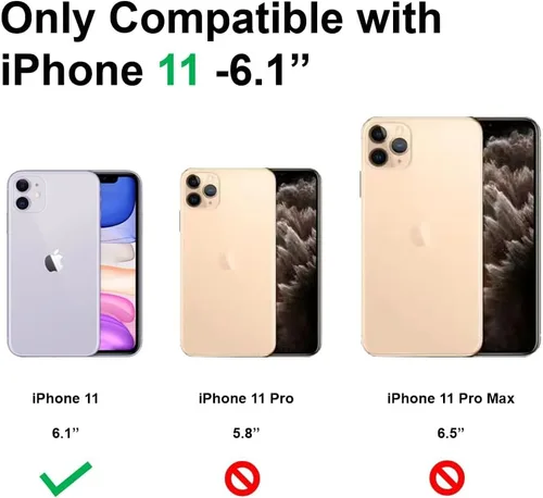 Vista 2 de Funda magnética para iPhone 11, funda de goma de silicona con protector completo de lente de cámara, duradera, delgada, a prueba de golpes, linda
