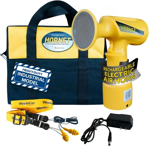 Vista 5 de WoodsCan Hornet Sport - Bocina de aire eléctrica recargable, 121 dB ultra fuerte, sin gas comprimido, bocina de seguridad de mano para emergencias