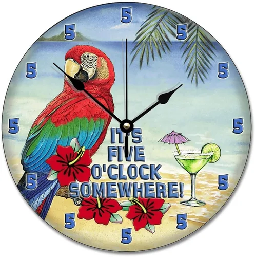 Vista 51 de Reloj de pared Whatever Modern Wood Clock de 10 pulgadas, silencioso, sin tictac, funciona con pilas, para sala de estar, dormitorio, cocina, A