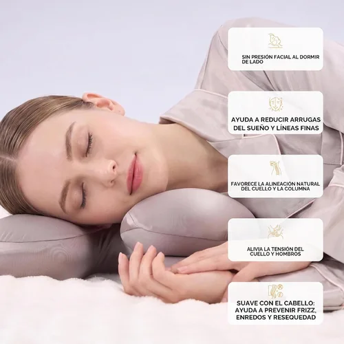 Vista 3 de Almohada cervical refrescante de alta calidad, almohada ortopédica de espuma viscoelástica para dormir de lado y de espalda, almohada ergonómica