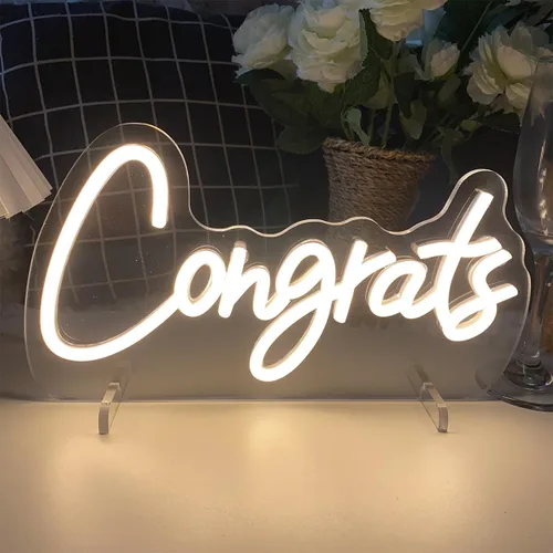 Vista 11 de Número de mesa de cumpleaños de un año de edad, lámpara de escritorio, luz nocturna, letra de boda, letrero de neón LED, decoración de mesa de boda