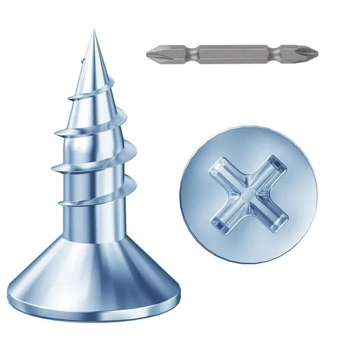 Vista 21 de Wensilon # 4X1 (460PCS) Tornillo de madera negro de cabeza plana 3X25, cabeza plana autorroscante de metal rápido