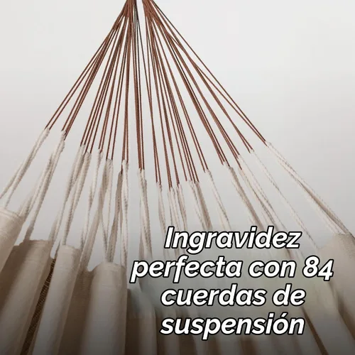 Vista 7 de LA SIESTA Modesta Hamaca de algodón orgánico, interior/exterior, dormitorio a patio trasero, 2 personas, máximo 355 libras, turrón