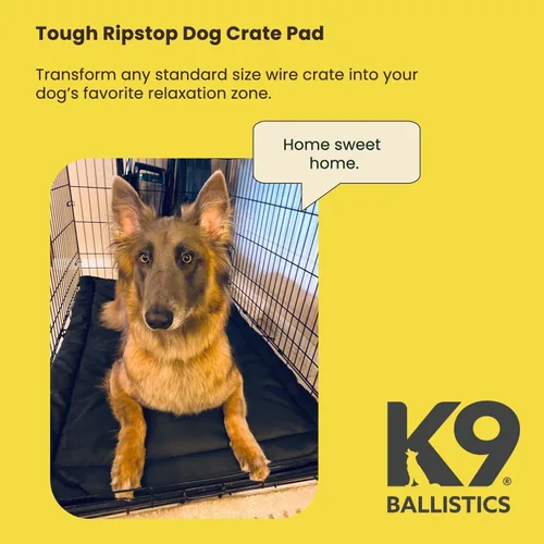 Vista 2 de K9 Ballistics Almohadilla Resistente Ripstop para Jaula de Perro - Alfombra Duradera y Lavable a Máquina para Perrera y Viaje para Cachorros
