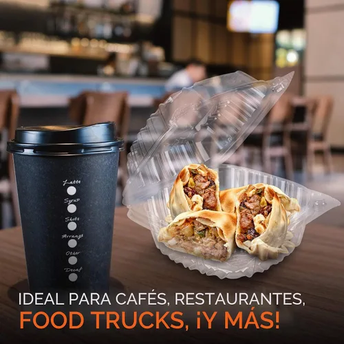 Vista 5 de Stock Your Home - Envase de plástico para llevar alimentos y postres, 25 unidades de 5 x 5 pulgadas, envases de plástico con bisagras, desechables