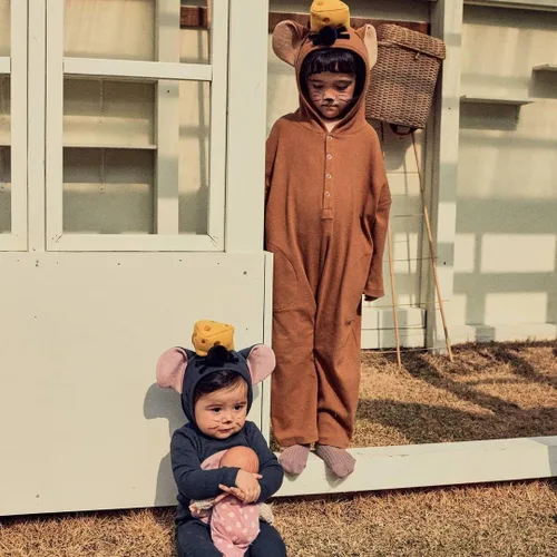 Vista 7 de Disfraz de ratón, disfraz de elefante para bebés, niños, disfraz de Halloween, disfraz de orejas