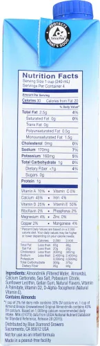 Vista 4 de Blue Diamond Growers - Leche de almendras brisa de almendras sin azúcar original, 32 onzas (paquete de 2)