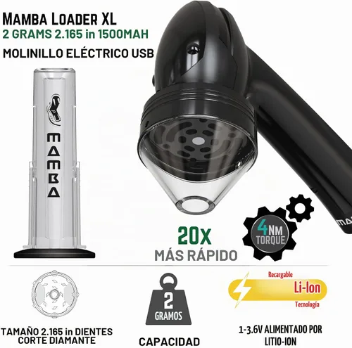 Vista 4 de Mamba Molinillo eléctrico de semillas XL, molinillo de especias recargable