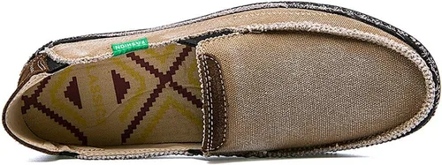 Vista 3 de CASMAG Zapatos de tela para hombre, estilo casual, zapatos de lona antideslizantes para ocio, estilo vintage, zapatos náuticos planos