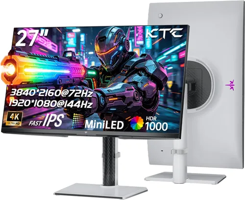 Vista 20 de KTC Monitor para juegos QHD de 27 pulgadas 220Hz, IPS rápido 2K con Blanco