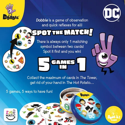 Vista 3 de Asmodee Juego de cartas Dobble DC Universe