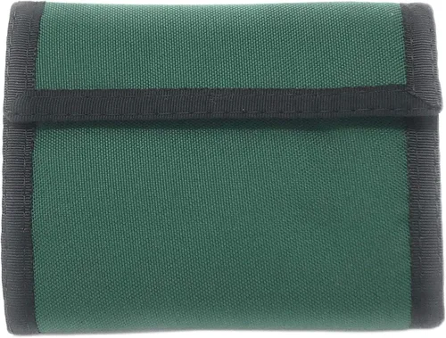 Vista 4 de Cartera de nailon plegable California con bolsillo interior. Cierre de gancho y bucle. Fabricado en Estados Unidos, Borgoña, Bifold