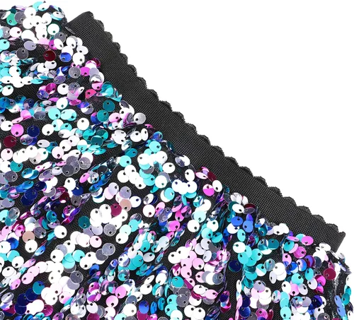 Vista 2 de Flofallzique Faldas de lentejuelas para niñas, falda corta con purpurina para niños, tutú para niñas