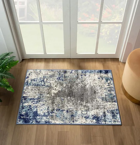 Vista 7 de LUXE WEAVERS Alfombra Artística de Área, Azul Oscuro-Azul Claro 2x3 Artistic, Cozy, Medium Pile