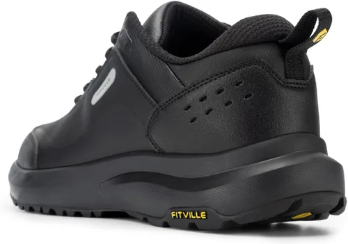 Vista 6 de FitVille Zapatos de senderismo extra anchos para hombre Zapatos para caminar al aire libre Zapatos de trabajo impermeables de caña baja con puntera