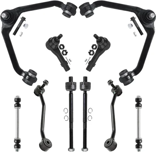 Vista 233 de Detroit Axle - Kit de suspensión delantera de 10 piezas para Chevrolet Trailblazer GMC Envoy 2004-2007 2005 2006 Soportes de brazo de control