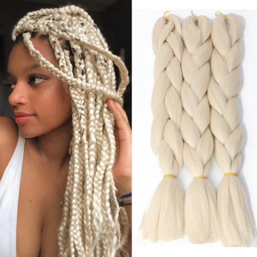 Vista 14 de Extensiones de cabello de trenzas jumbo, 3 unidades, color negro puro, 24 pulgadas, 3.53 oz/unidad para trenzado de caja torcida (1B negro)