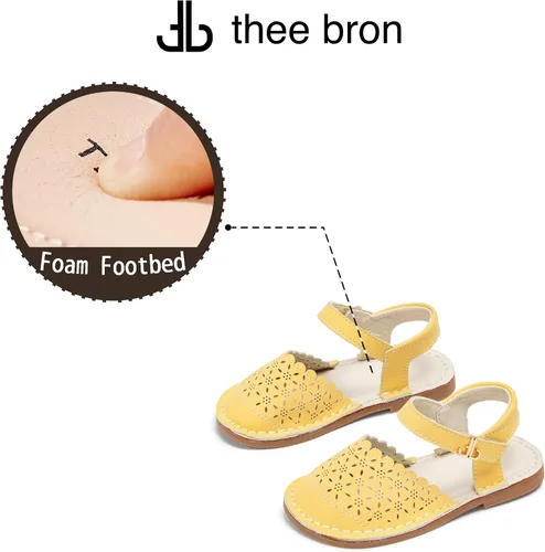 Vista 47 de THEE BRON Sandalias cómodas para niñas, zapatos para niños, sandalias rellenas