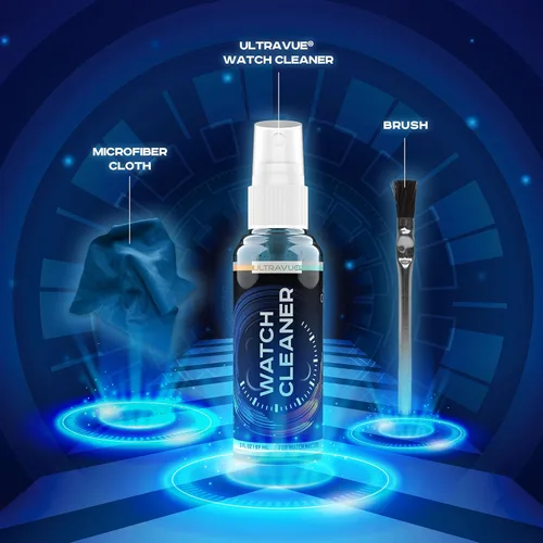 Vista 3 de ULTRAVUE Kit de limpieza de relojes limpia todos los relojes y joyas, incluyendo todos los metales, cristales y goma, 1 espray de gel limpiador