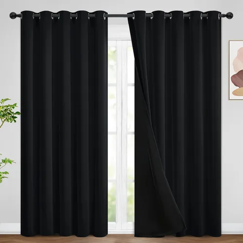 Vista 193 de SimpleHome - Cortinas opacas 100% para recámara, cortinas de ventana con ojales beige, con aislamiento térmico, cortinas de oscurecimiento