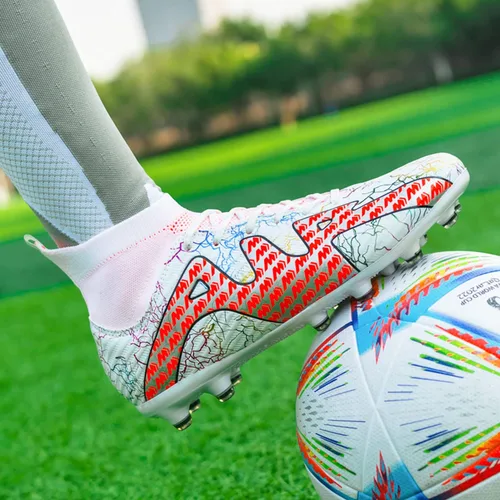 Vista 5 de Timarmtr Zapatos de fútbol para hombre, botas de fútbol para entrenamiento profesional, para interiores y exteriores, zapatillas de deporte de caña