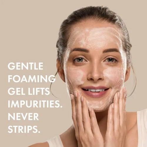 Vista 2 de Glowbiotics Limpiador revitalizante probiótico – Lavado facial antienvejecimiento con péptidos – 10 oz – Gel hidratante para piel hormonal, seca