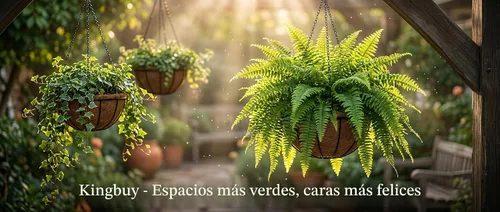 Vista 9 de Kingbuy - Cesta colgante para flores o plantas, con cadena, para la casa o el balcón, elemento decorativo