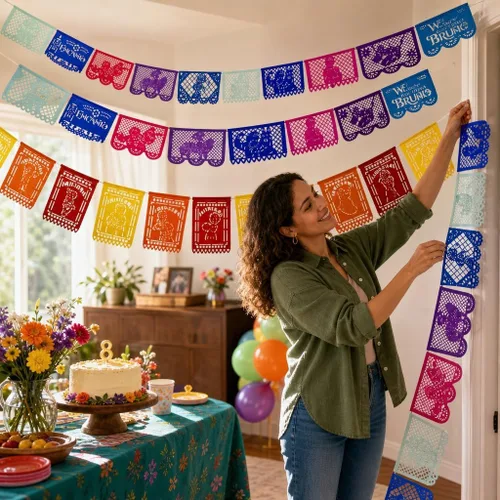 Vista 3 de Encanto - Decoraciones para fiesta de cumpleaños, papel picado, plástico
