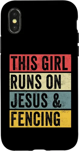 Vista 4 de Funda divertida para iPhone 14 con diseño de perros de Jesús y esgrima, entrenador de esgrima, para papá