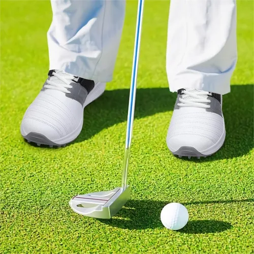 Vista 6 de KESCOO Zapatos de golf impermeables para hombre, calzado de golf profesional sin pinchos, ligero y cómodo al aire libre, zapatillas de entrenamiento