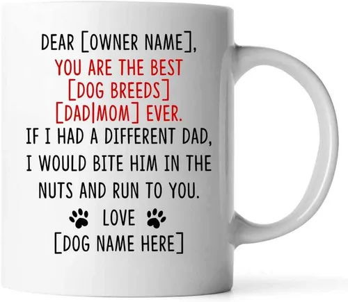 Vista 4 de Funny Gift For Men Or Women - Personalized Mug for those who are parents of puppies White 11oz