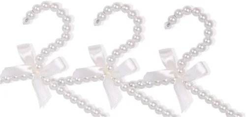 Vista 2 de Paquete de 5 perchas de perlas para ropa, pantalones con lazo con cuentas para boda, hogar, tienda, perchero, 1 #