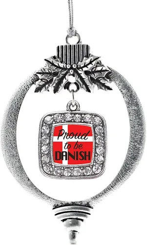 Vista 139 de Inspired Silver - Adorno con dije de reina de rodillo - Adornos navideños cuadrados de plata con joyas de circonita cúbica
