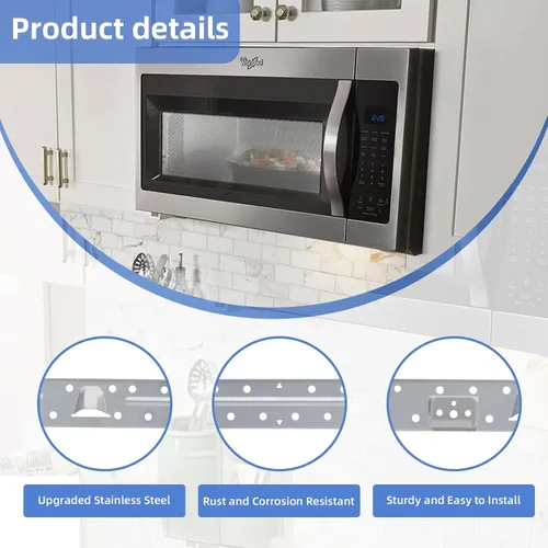 Vista 3 de W11025649 Soporte de montaje para microondas compatible con Whirlpool Kitchen-Aid Amana Maytag Placa de montaje en pared para microondas Reemplazar