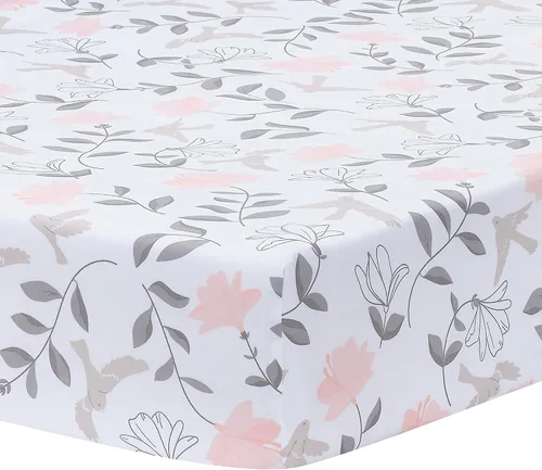 Vista 16 de Lambs & Ivy Baby Blooms Acuarela Floral/Mariposa Sábana Bajera de Algodón Ajustable para Cuna