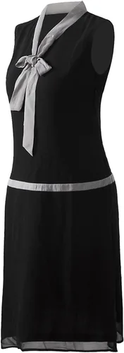 Vista 3 de VIJIV Vestido midi con solapa de los años 20 para mujer cuello en V lazo gris rugido de los años 20 gran vestido Gatsby