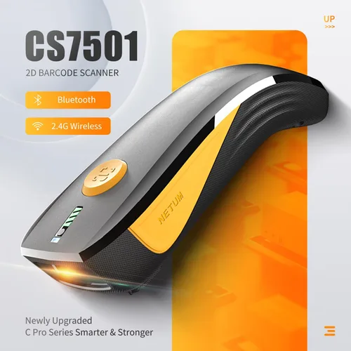 Vista 3 de NETUM CS7501 Escáner de código QR - Escáner de código de barras Bluetooth actualizado, mini lector de código de barras portátil 1D y 2D para gestión