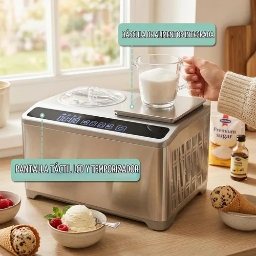 Vista 4 de VNN Máquina de helado suave y duro de 2.1 cuartos de galón con báscula