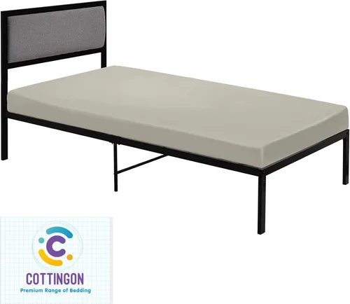 Vista 8 de Sábana bajera ajustable de tamaño para catre de 30" x 75", 100% algodón egipcio, perfecta para literas de campamento/casas rodantes/camas de Gris