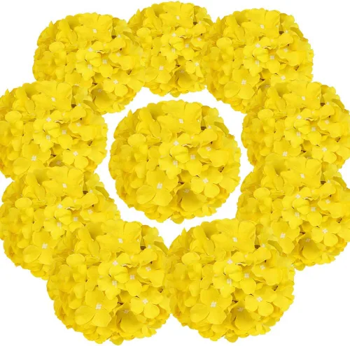 Vista 17 de Cabezales artificiales de hortensias de seda para decoración de bodas caseras, 10