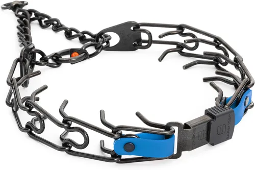 Vista 15 de Collar para Perro Herm Sprenger de Acero Inoxidable Negro con Hebilla de Liberación Rápida ClicLock y Inserción de Biothane Collar de Entrenamiento