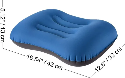 Vista 5 de Almohadas inflables ultraligeras para campamento: compresibles, compactas, inflables, cómodas, ergonómicas para soporte de cuello y lumbar mientras