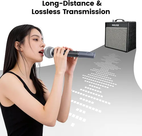 Vista 5 de Sistema de Micrófono Inalámbrico NUX B-3RC 2.4GHz con Estuche de Carga, Paquete de Micrófono, 24-bit/44.1kHz, Transmisión de Larga Distancia
