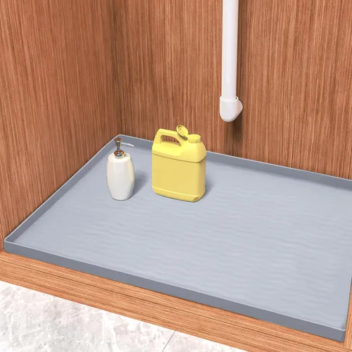 Vista 42 de URMONA - Tapete de silicona impermeable para debajo del fregadero, 16 x 10 Beige