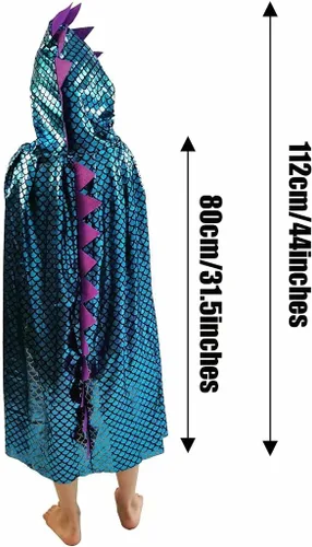 Vista 12 de Disfraces de dinosaurio, capa de dragón verde, ropa de disfraces de Halloween de 3 a 8 años