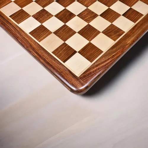 Vista 5 de RoyalChessMall-17 - Tablero de ajedrez de madera con incrustaciones, palisandro dorado y madera de arce, cuadrado de 1.772 in