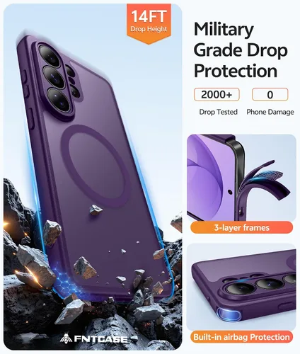 Vista 74 de FNTCASE Funda para Motorola Moto G-Stylus-5G-2025: Funda magnética translúcida mate a prueba de golpes para Moto G Stylus 2026, funda protectora