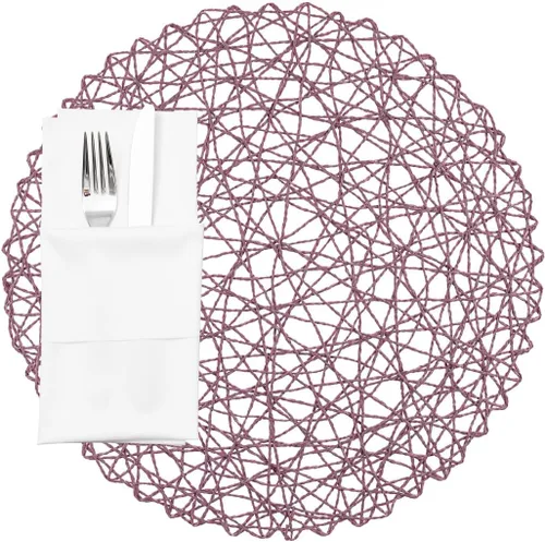 Vista 13 de Restaurantware Spinweave - Juego de 6 manteles individuales redondos para mesa de comedor de 15 pulgadas, manteles individuales circulares de papel