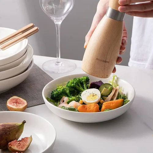 Vista 3 de Sweejar Tazones para pasta, platos llanos de cerámica, cuencos de ensalada de 25 onzas para servir, sopa, postre, pizza, fruta, filete, microondas