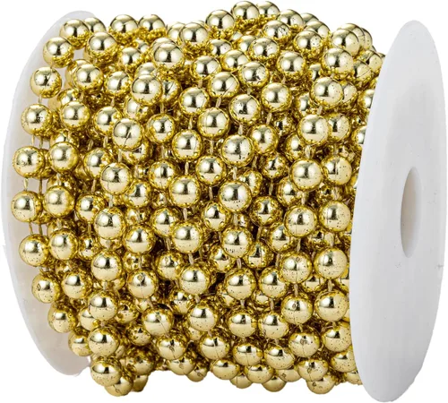 Vista 24 de Guirnalda de cuentas de perlas sintéticas para manualidades de 4mm rollo de hebra de perlas para decorar centros de mesa florales favor de fiesta